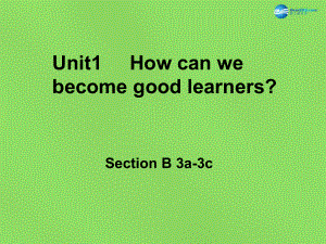 九年級(jí)英語全冊(cè) Unit 1 How can we become good learners Sectoin B 3a-3c課件