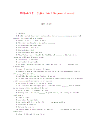 （北京專用）2014屆高考英語(yǔ)一輪復(fù)習(xí)方案 作業(yè)手冊(cè)（30）Unit 5 The power of nature（含解析）新人教版選修6