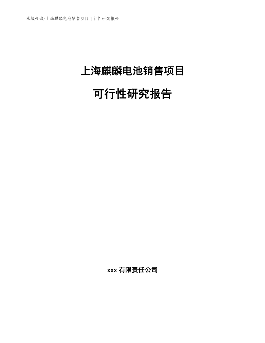 上海麒麟电池销售项目可行性研究报告范文_第1页