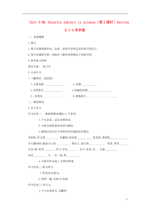 2013年秋七年級英語上冊 Unit 9 My favorite subject is science（第3課時(shí)）Section B 1-4導(dǎo)學(xué)案（無答案）（新版）人教新目標(biāo)版