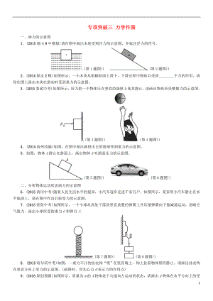 【中考命題研究】河北省2016中考物理 專項突破3 力學作圖（無答案）