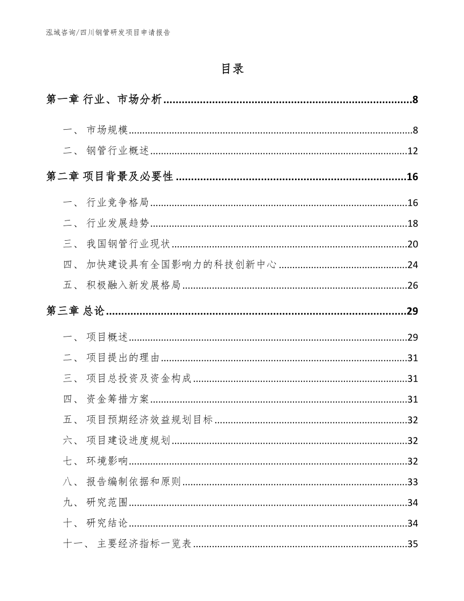 四川钢管研发项目申请报告【模板】_第1页