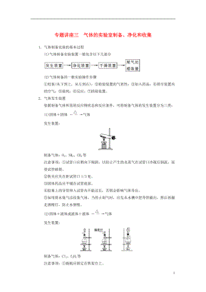 【步步高】2014屆高三化學(xué)一輪總復(fù)習(xí) 第四章 專(zhuān)題講座三 氣體的實(shí)驗(yàn)室制備、凈化和收集 新人教版