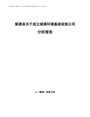 婺源县关于成立城镇环境基础设施公司分析报告