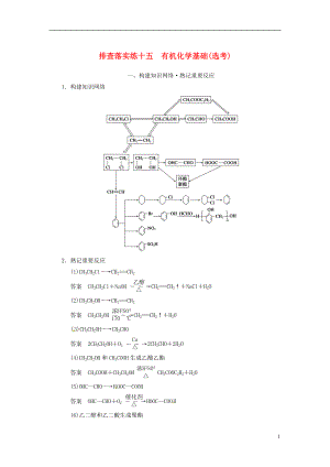 【步步高】2014屆高三化學(xué)一輪總復(fù)習(xí) 第十一章 排查落實(shí)練十五 有機(jī)化學(xué)基礎(chǔ)(選考) 新人教版