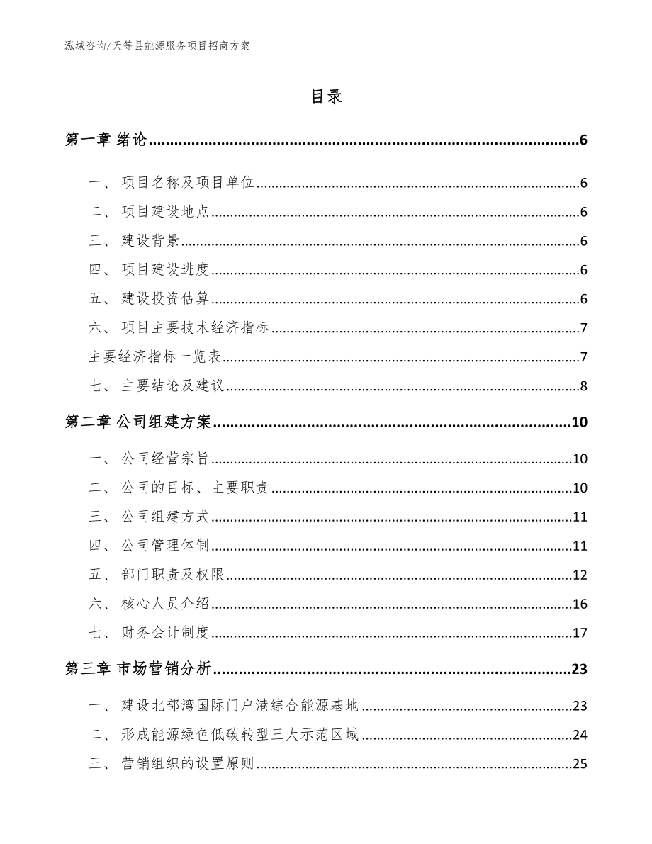 天等县能源服务项目招商方案（模板参考）_第1页