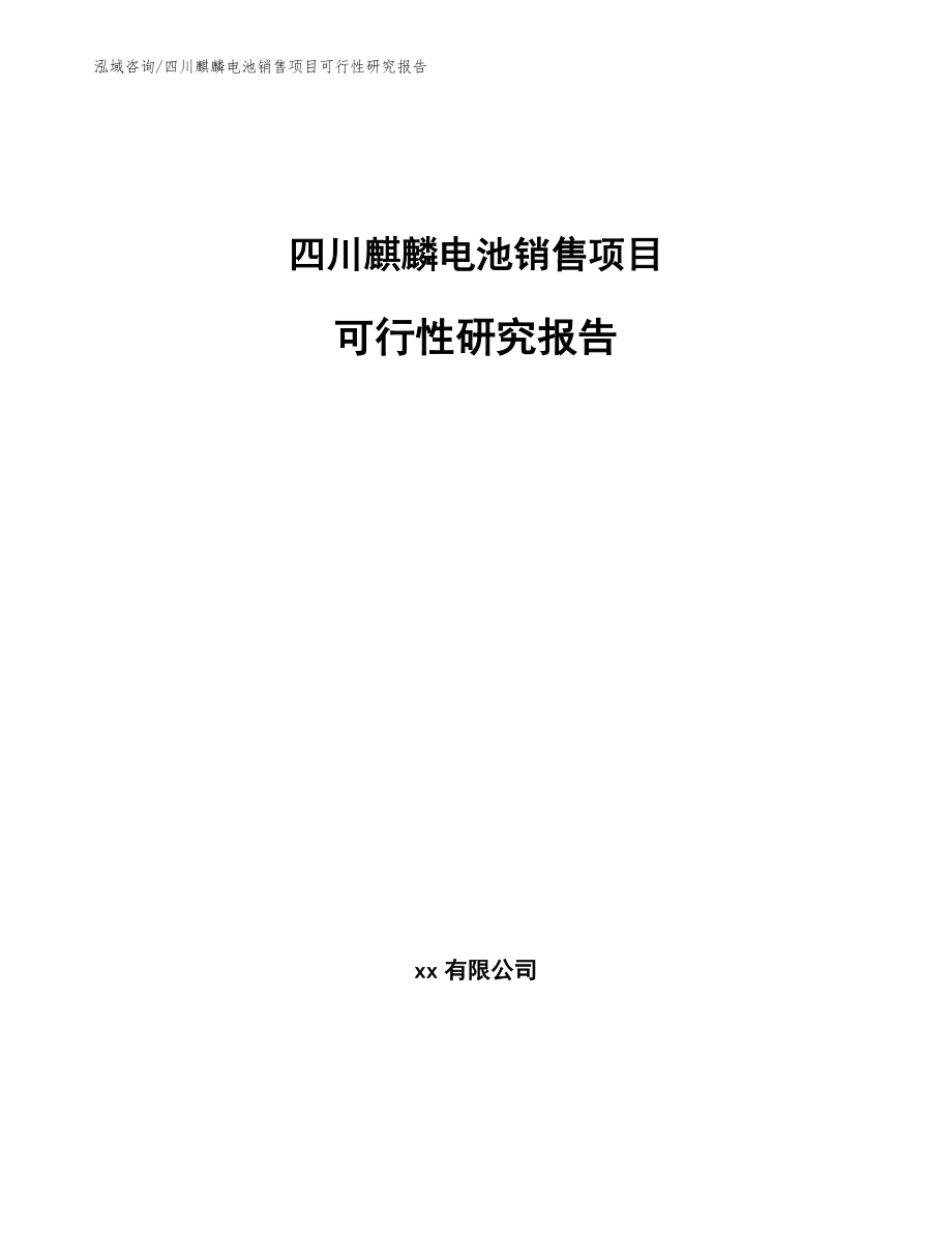 四川麒麟电池销售项目可行性研究报告_第1页