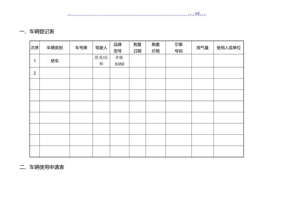 公司车辆的管理表格_第1页