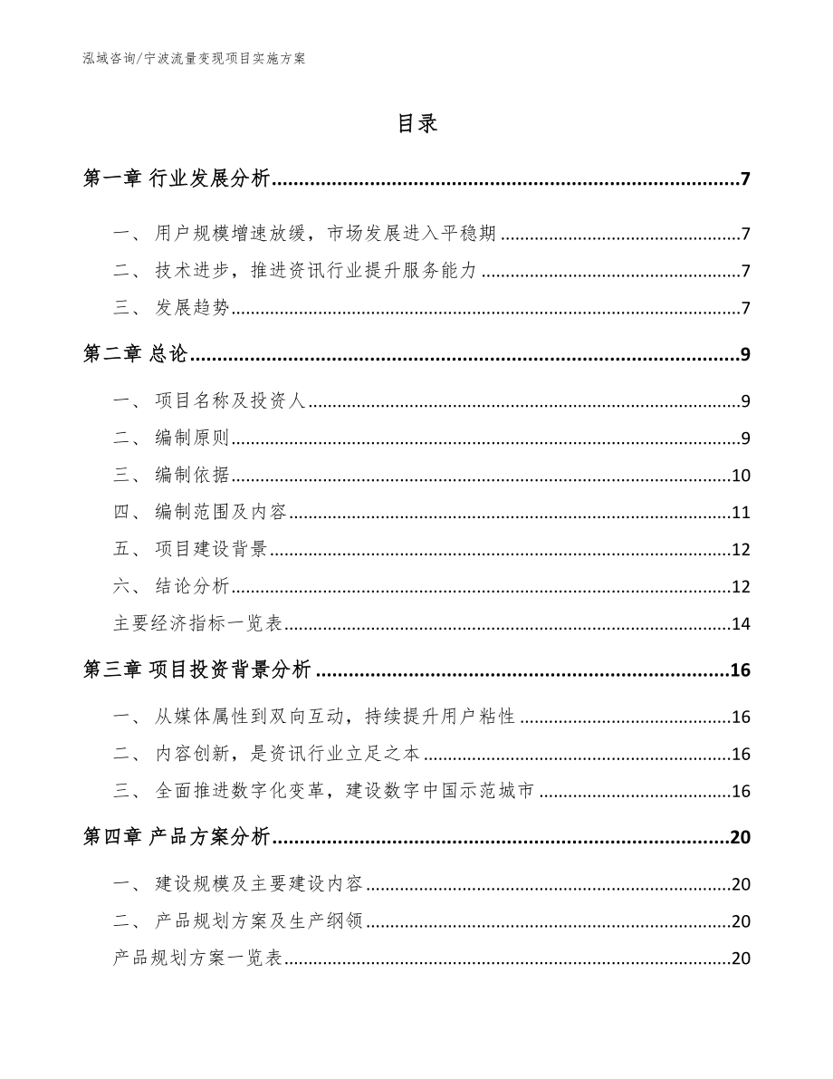 宁波流量变现项目实施方案_第1页