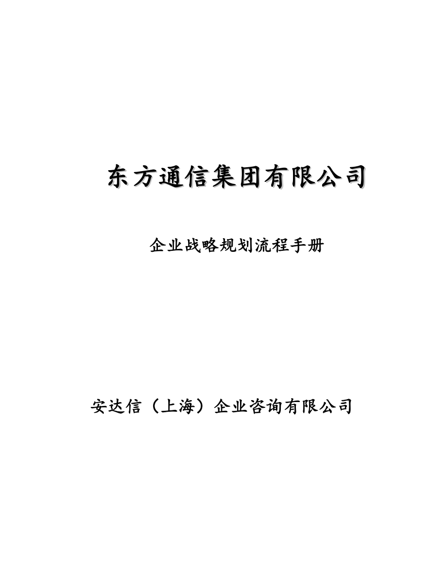 东方通信战略规划流程手册_第1页