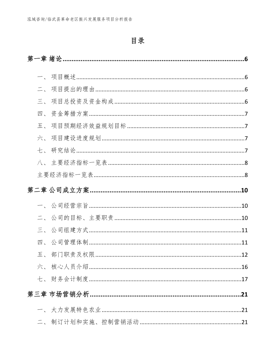 临武县革命老区振兴发展服务项目分析报告模板参考_第1页