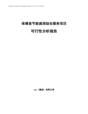保靖县节能减排综合服务项目可行性分析报告参考模板