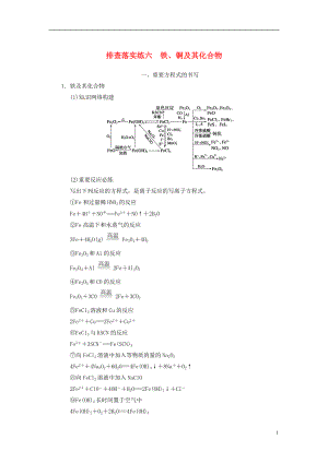 【步步高】2014屆高三化學(xué)一輪總復(fù)習(xí) 第三章 排查落實練六 鐵、銅及其化合物 新人教版