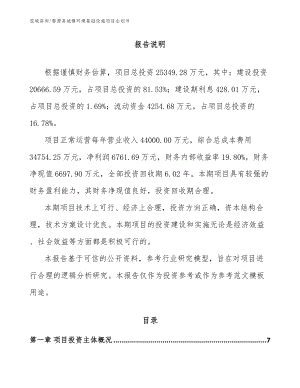 婺源县城镇环境基础设施项目企划书（模板）