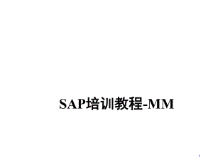 SAP_MM标准培训课程3-组织等级与主数据VF