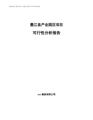 墨江县产业园区项目可行性分析报告_模板范文