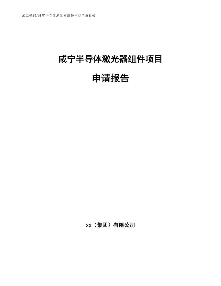 咸宁半导体激光器组件项目申请报告_范文参考_第1页