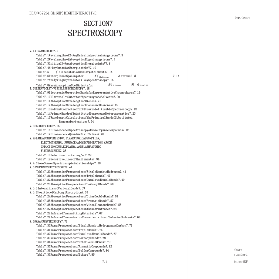 浙江大学兰氏化学手册Section7Spectroscopy_第1页
