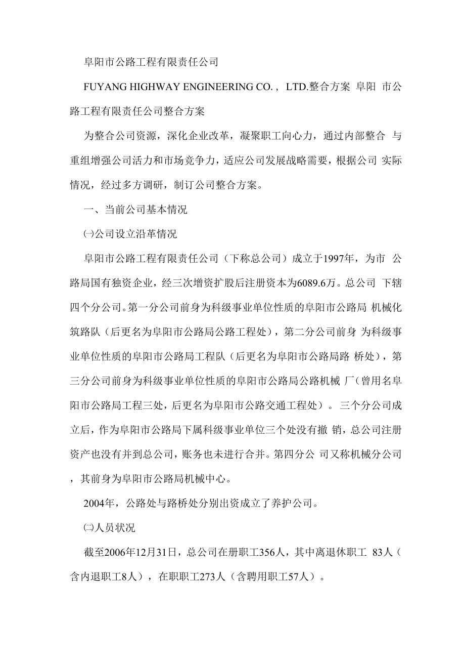 公司整合方案_第1页