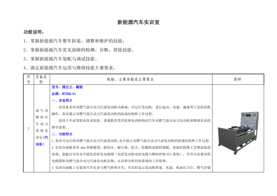 新能源汽车实训室-方案参数_第1页