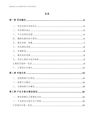 台州钢管项目可行性研究报告