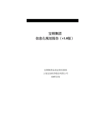 宝钢集团信息化规划项目规划报告(DOC74页)