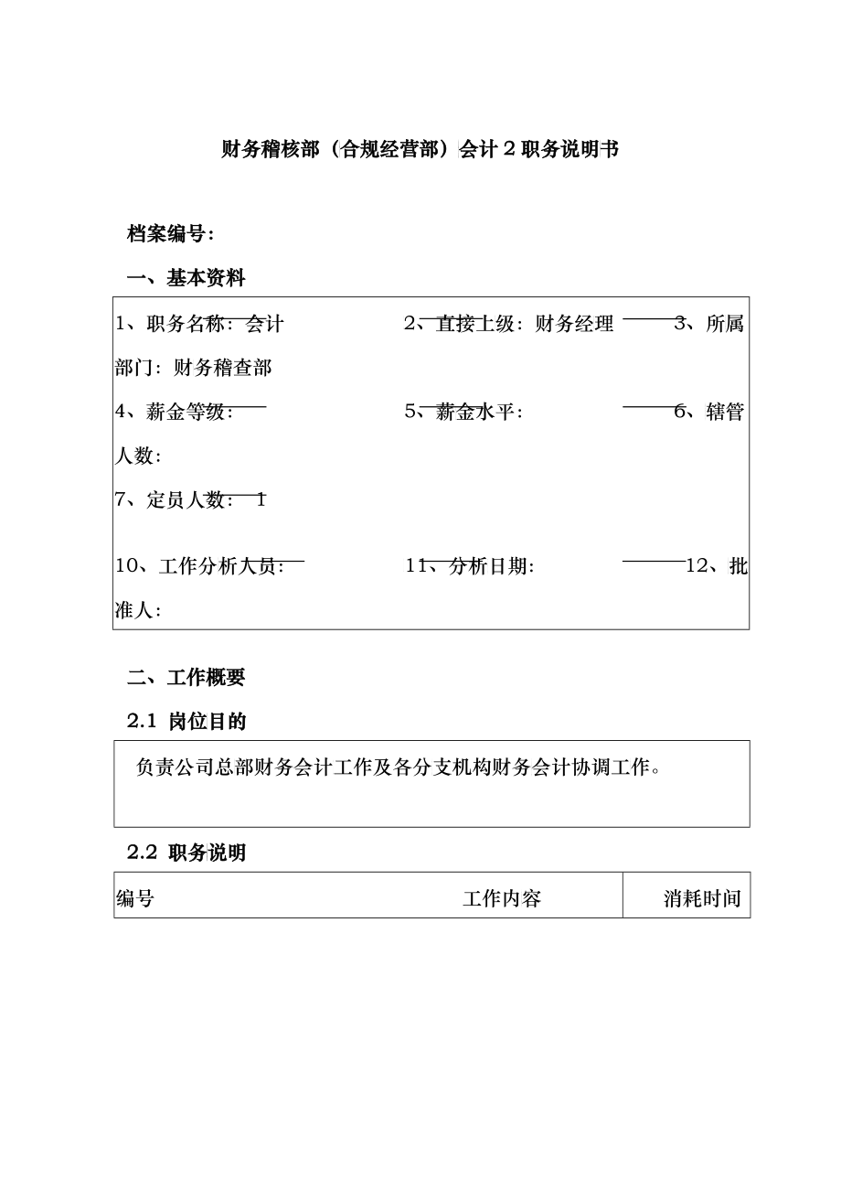 财务稽核部会计二岗位职责_第1页