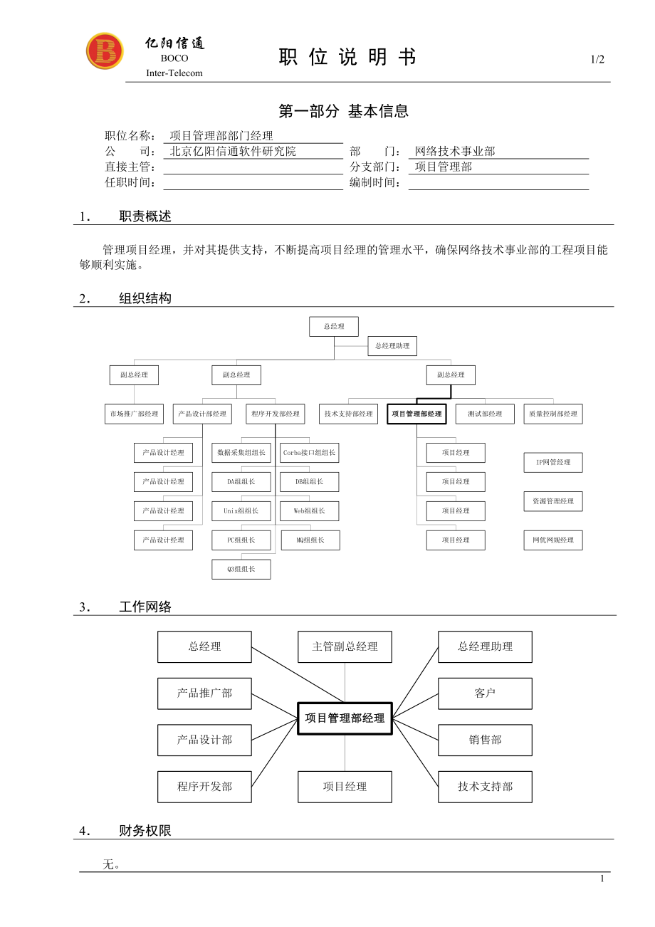 项目管理部部门经理_第1页