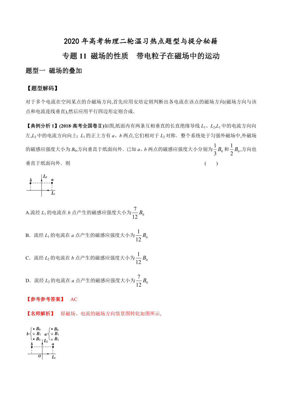 專題11 磁場的性質(zhì)帶電粒子在磁場中的運動（解析版）[共21頁]_第1頁