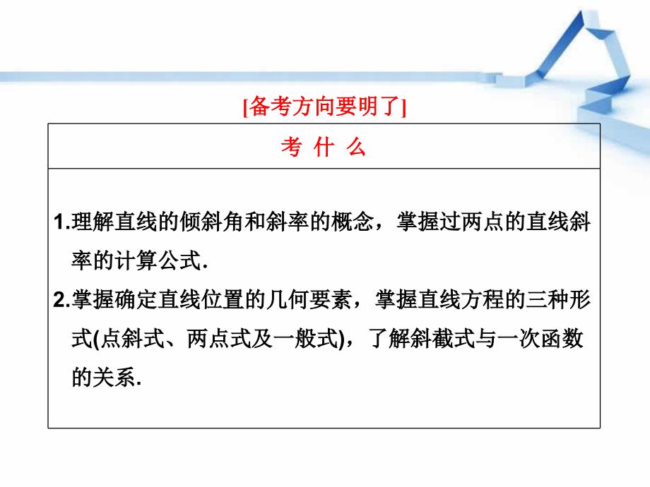 第八章__第一节__直线的倾斜角与斜率、直线方程_第1页