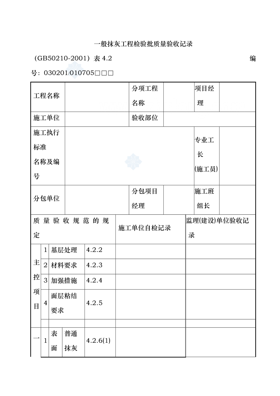 建筑装饰装修工程检验批质量验收表格secret---_第1页