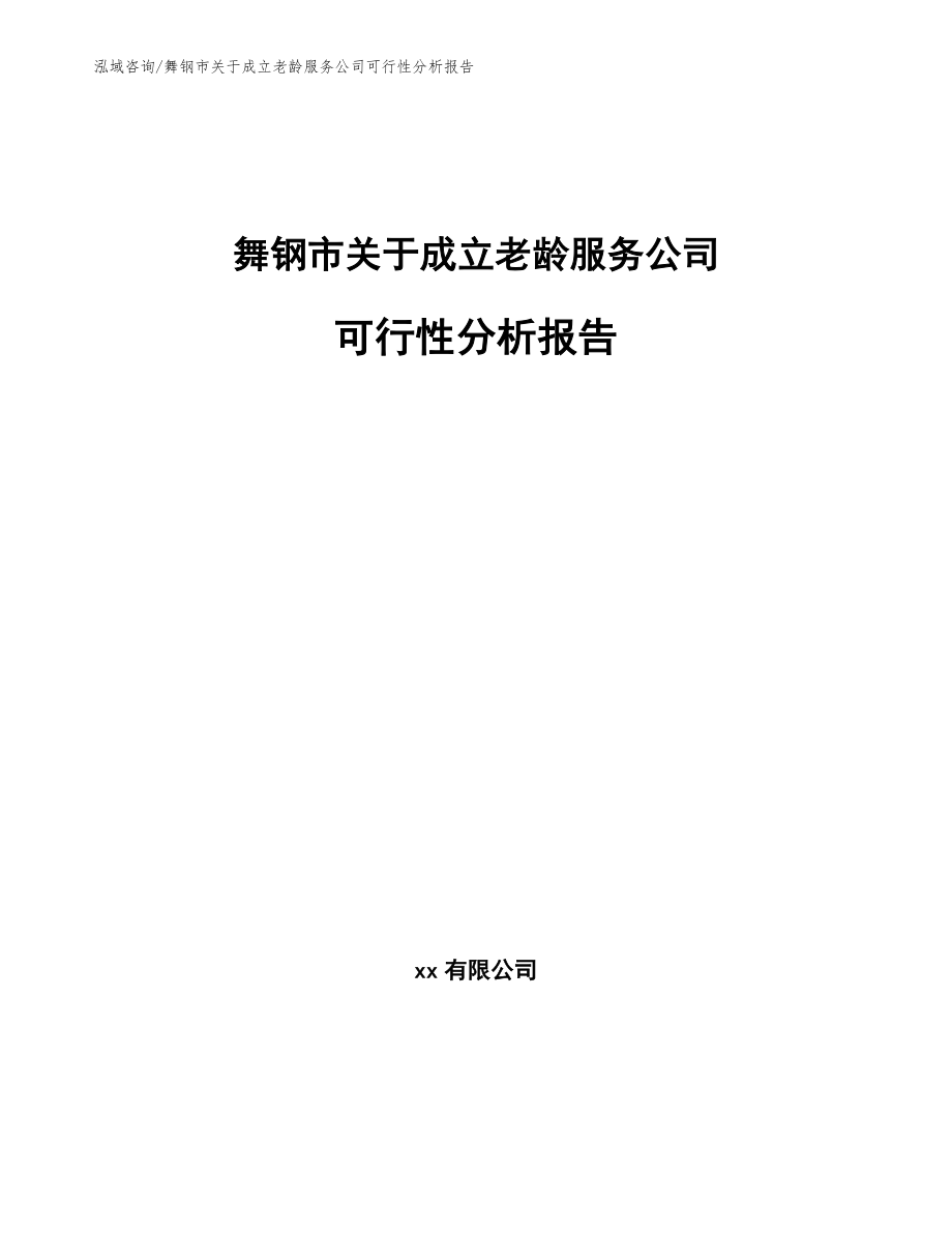 舞钢市关于成立老龄服务公司可行性分析报告_范文_第1页