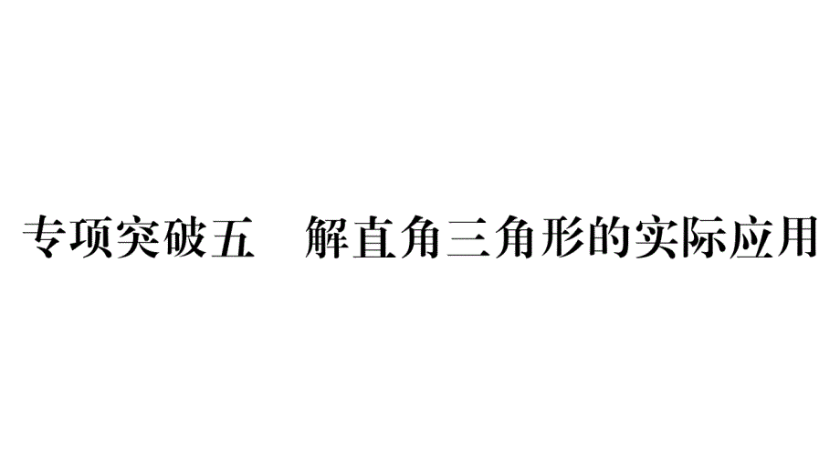 湖南省2020年中考数学专项突破5解直角三角形的实际应用题课时检测课件_第1页