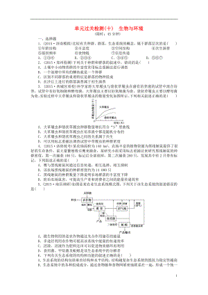 【創(chuàng)新方案】2016屆高三生物一輪復(fù)習(xí) 第二單元 生物與環(huán)境單元過關(guān)檢測 新人教版必修3