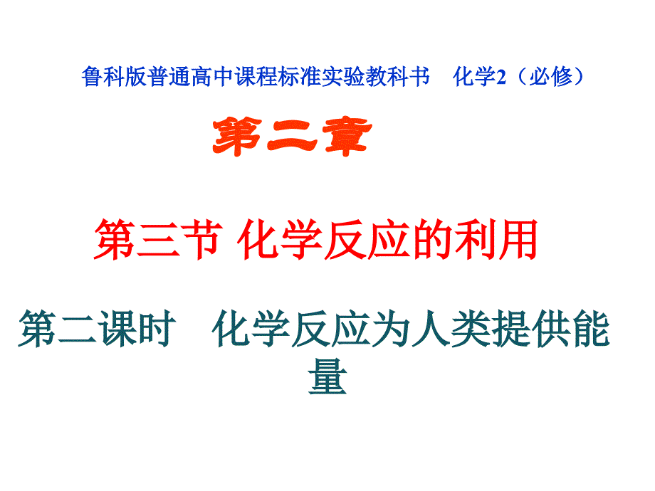 鲁科版化学必修二化学反应的利用(27张)课件_第1页