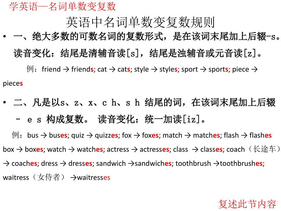 英语单数名词变复数_第1页