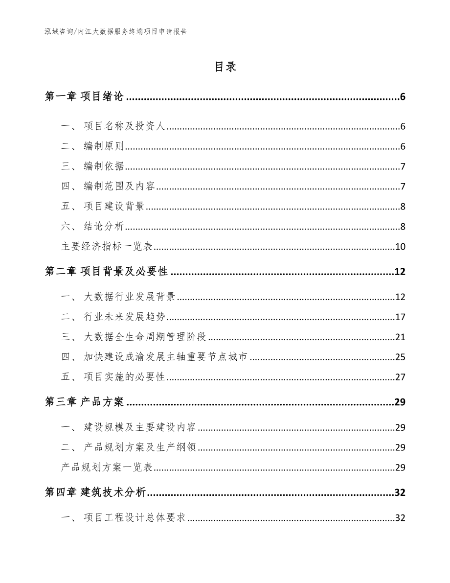 内江大数据服务终端项目申请报告【模板范文】_第1页
