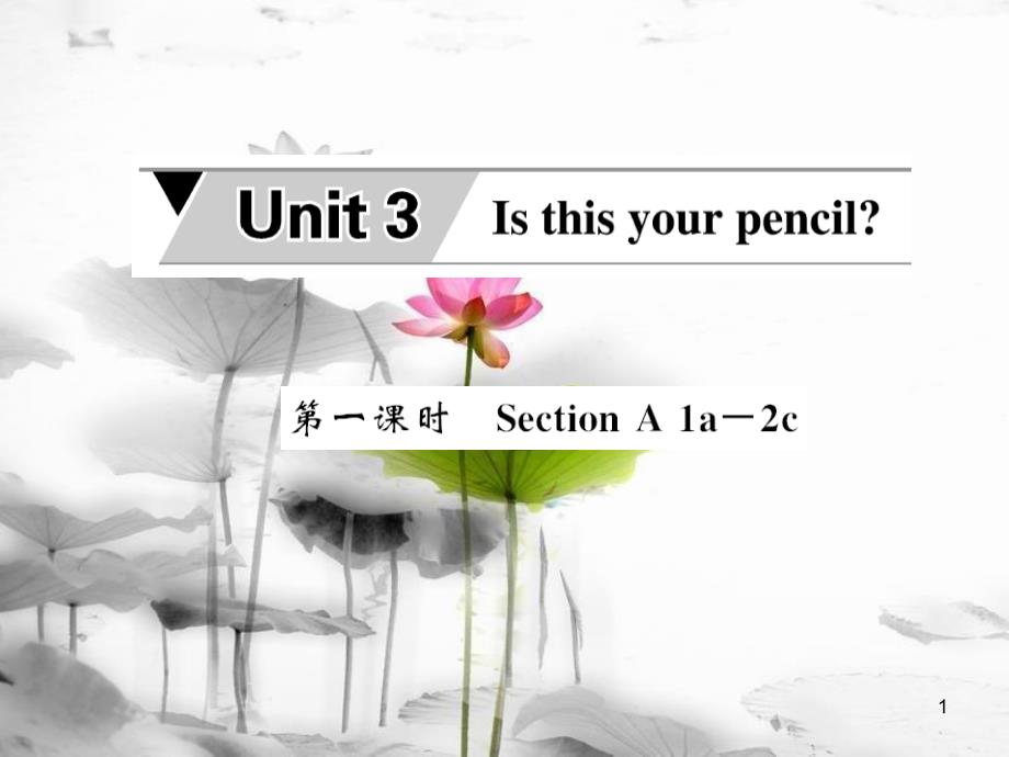 qnbAAA七年级英语上册 Unit 3 Is this your pencil（第1课时）课件 （新版）人教新目标版_第1页