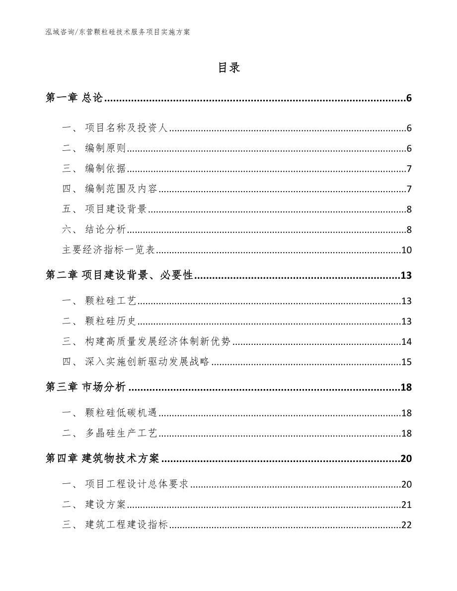 东营颗粒硅技术服务项目实施方案（范文）_第1页