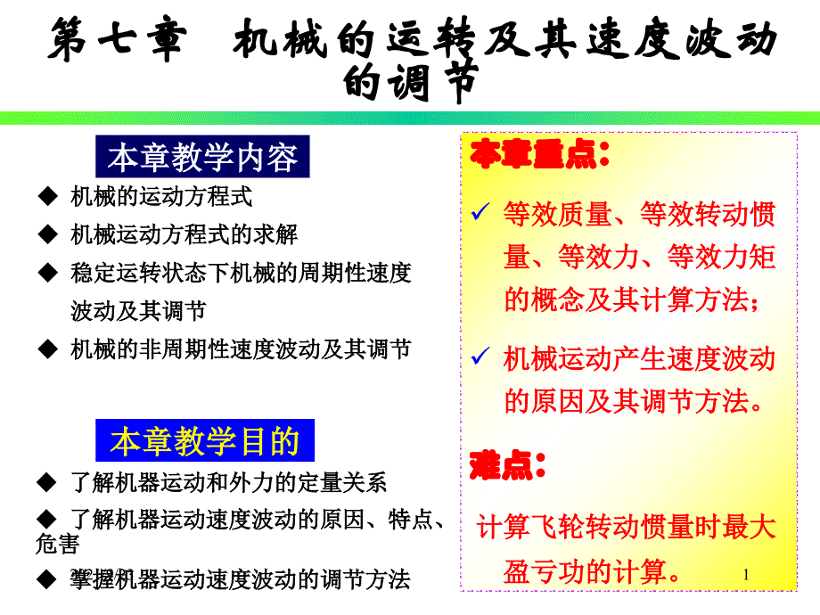 第七章 机械的运转及其速度波动的调节_第1页