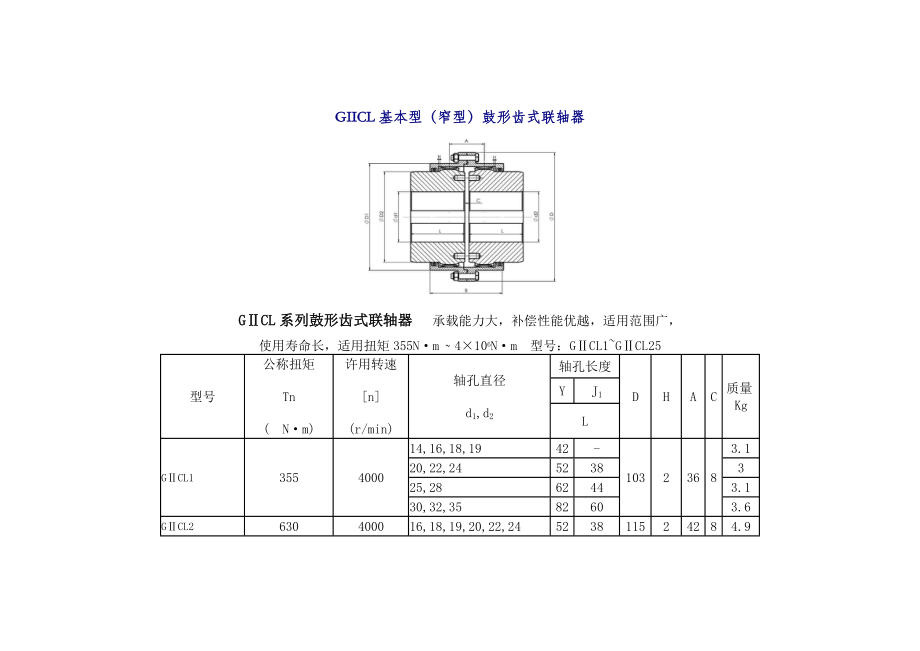 GIICL基本型(窄型)鼓形齿式联轴器_第1页