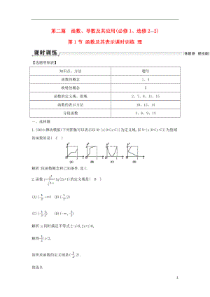 【導(dǎo)與練】（新課標(biāo)）2016屆高三數(shù)學(xué)一輪復(fù)習(xí) 第2篇 第1節(jié) 函數(shù)及其表示課時(shí)訓(xùn)練 理