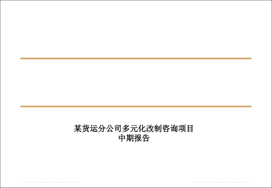 某货运公司多元化改制咨询项目报告bzar_第1页