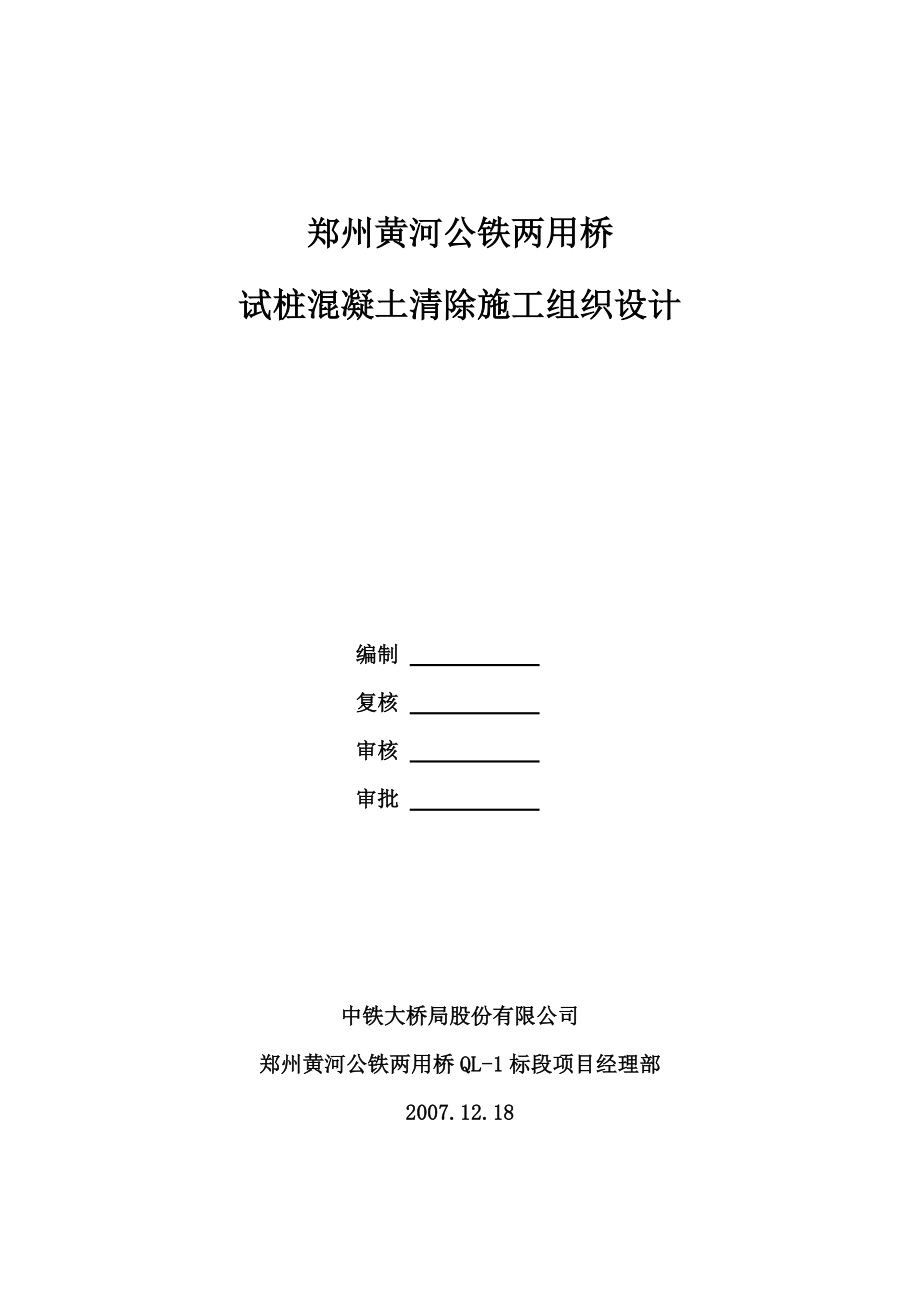 试桩混凝土清除施工组织设计(施工)_第1页