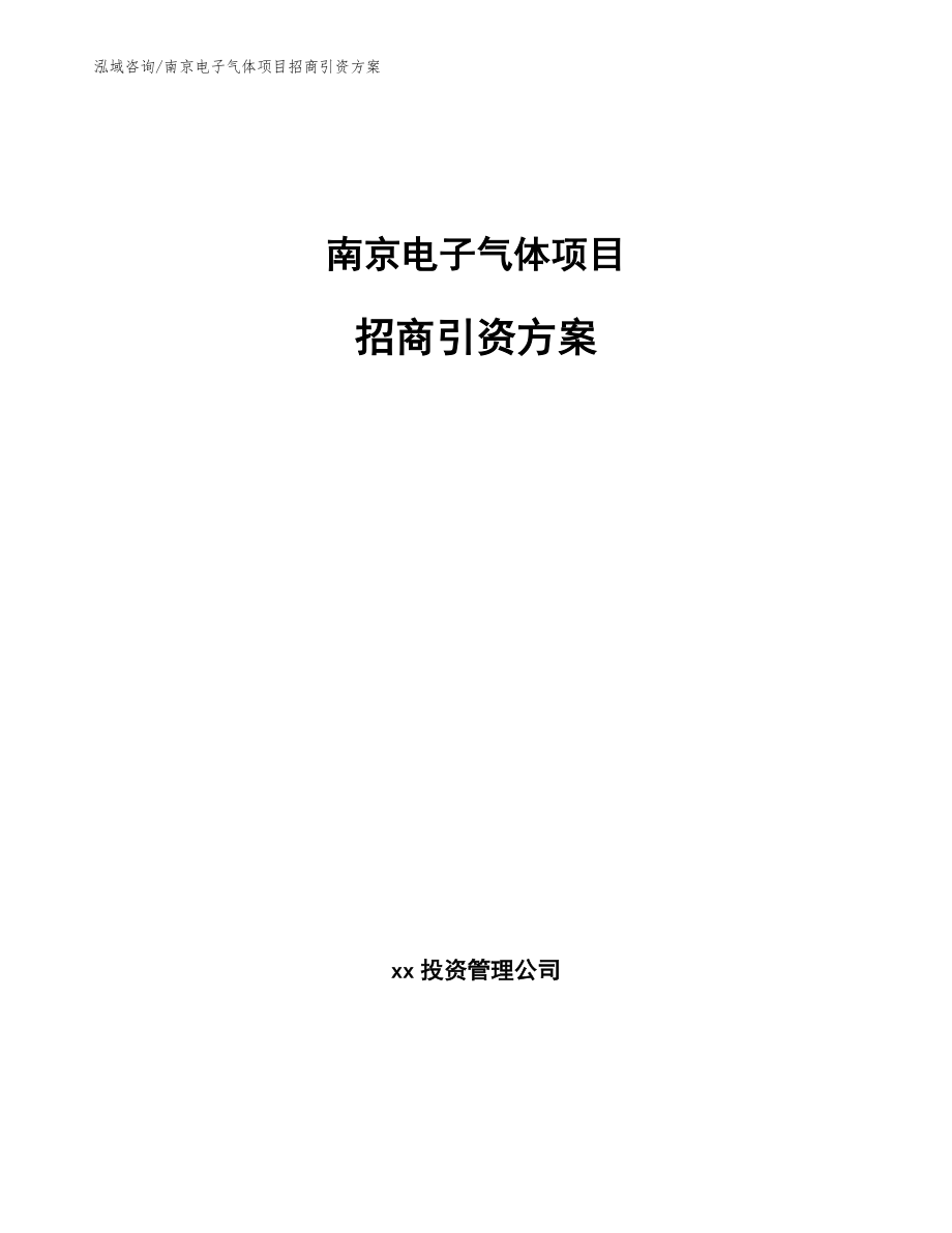 南京电子气体项目招商引资方案_模板范本_第1页