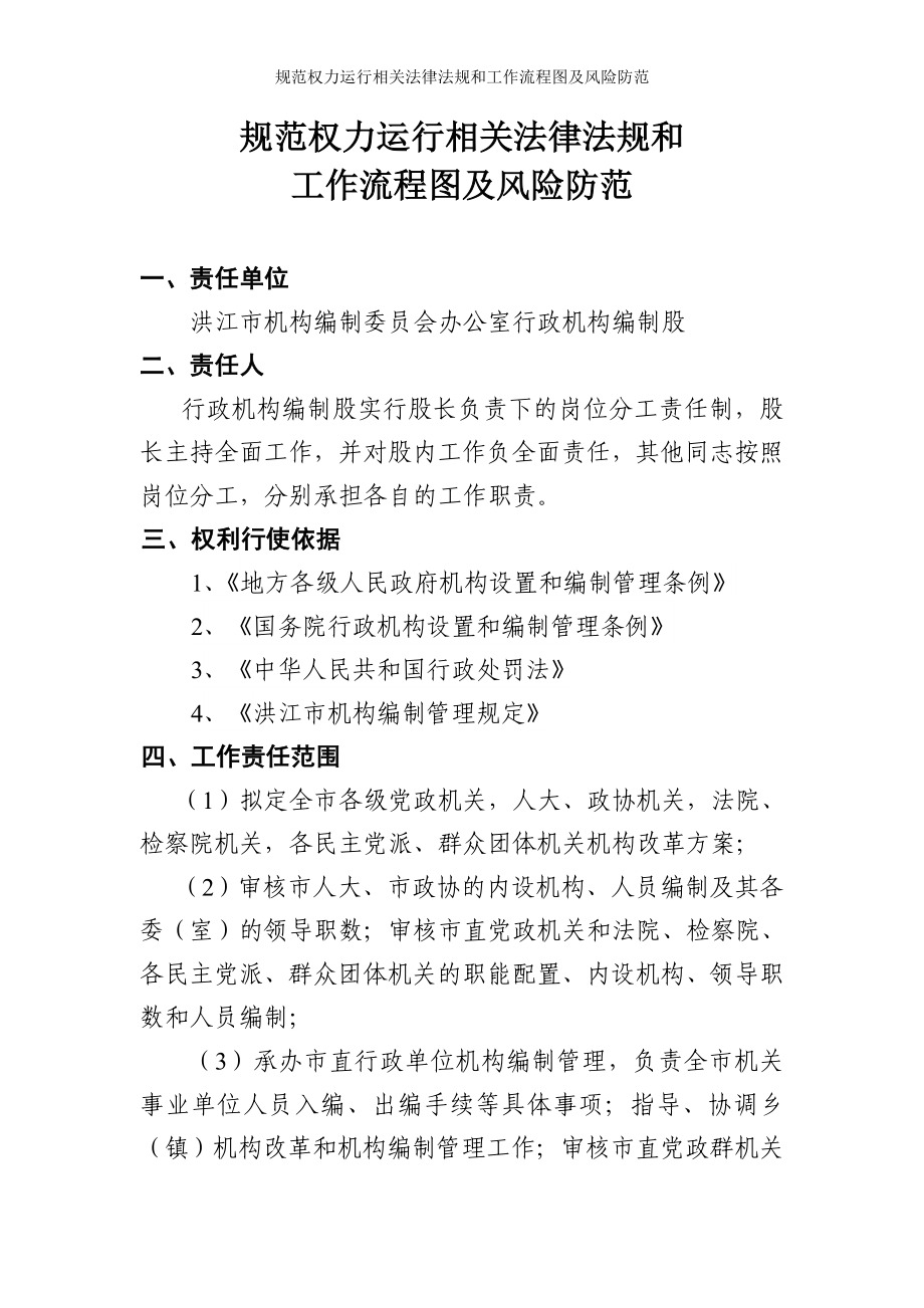 规范权力运行相关法律法规和工作流程图及风险防范参考模板范本_第1页