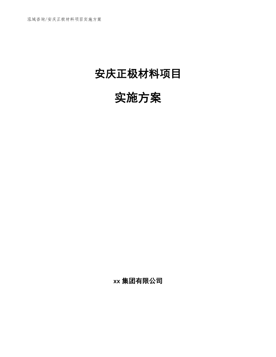 安庆正极材料项目实施方案（参考模板）_第1页