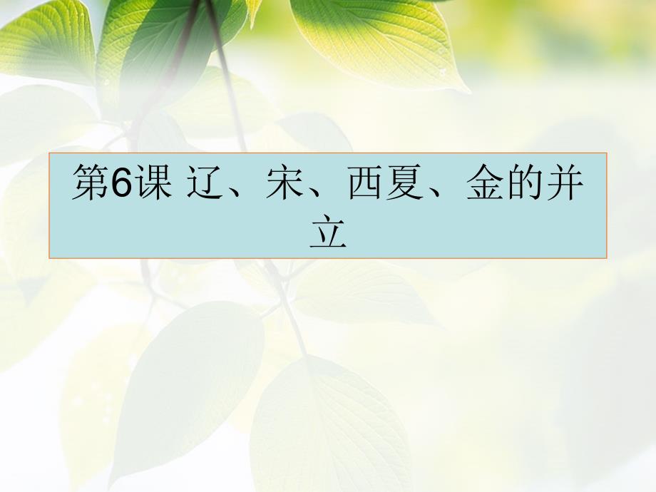 《辽、宋、西夏、金的并立》课件2_第1页