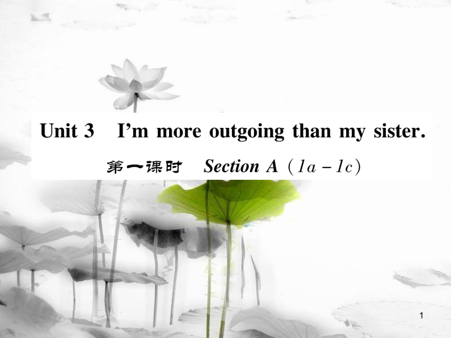 八年級(jí)英語上冊(cè) Unit 3 I'm more outgoing than my sister（第1課時(shí)）Section A（1a-1c）同步作業(yè)課件 （新版）人教新目標(biāo)版_第1頁