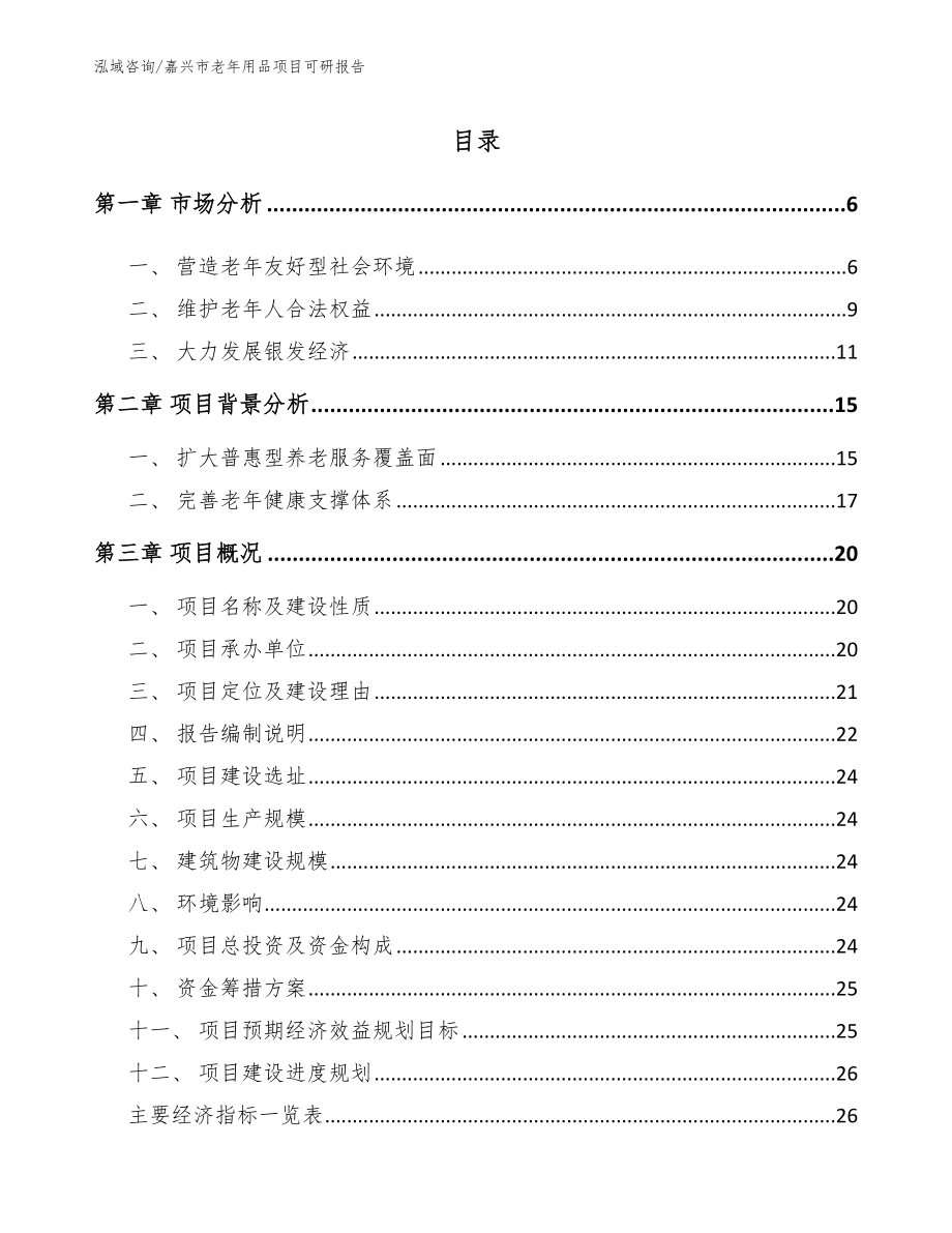 嘉兴市老年用品项目可研报告_第1页